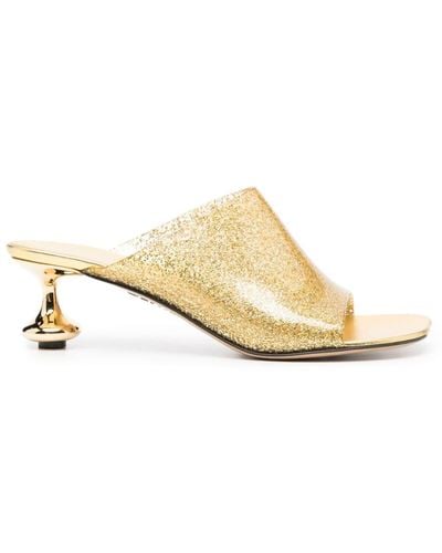 Loewe Toy 45mm Glitter-embellished Mules - Natural