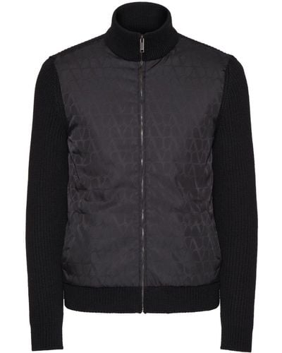 Valentino Garavani Toile Iconographe Wool-knit Jacket - Black