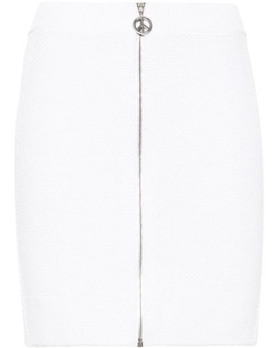 Moschino Jeans Knitted Zipped Miniskirt - White