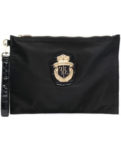 Billionaire Logo-patch Clutch Bag - Black
