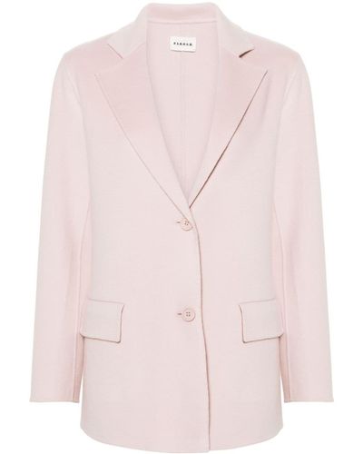 P.A.R.O.S.H. Notched-lapel Brushed Jacket - Pink