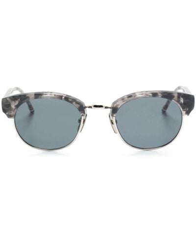 Thom Browne Oval-frame Sunglasses - Blue