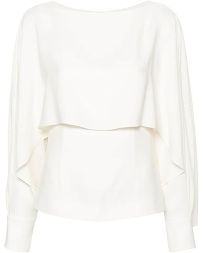 Roland Mouret Draped crepe blouse - Blanco