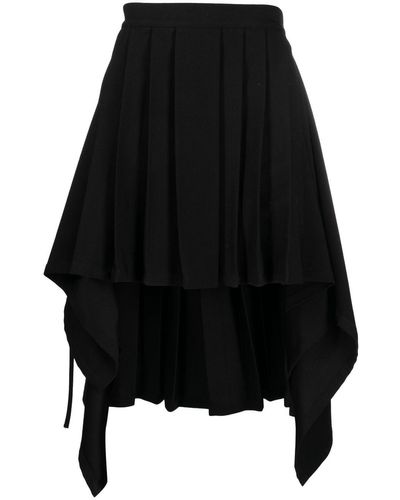 Moschino Falda plisada con diseño asimétrico - Negro