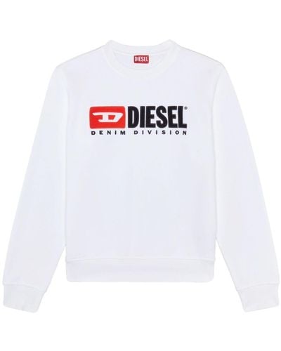 DIESEL S-ginn-div Logo-appliqué Sweatshirt - White