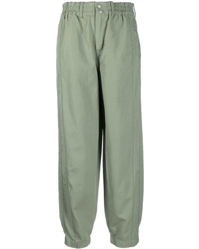 Tommy Hilfiger Logo-patch High-waisted Trousers - Green