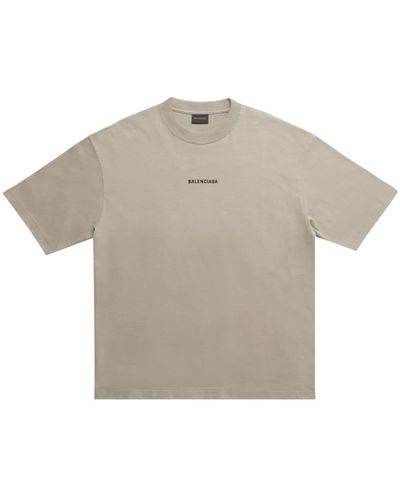 Balenciaga T-Shirt mit Logo-Print - Grau