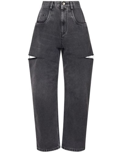 Maison Margiela High-Waisted Tapered Jeans - Gray