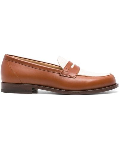 SCAROSSO Two-tone Leather Loafers - Brown