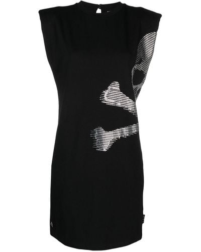 Philipp Plein Skull-print Sleeveless Minidress - Black