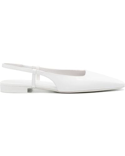 3Juin Lian Patent-leather Ballerina Shoes - White