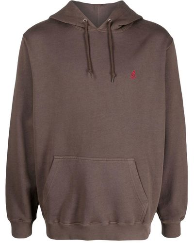 Gramicci Logo-embroidered Cotton Hoodie - Brown