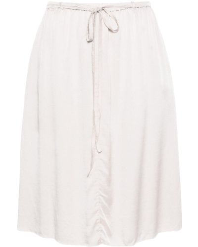 Private 0204 A-line Satin Miniskirt - White