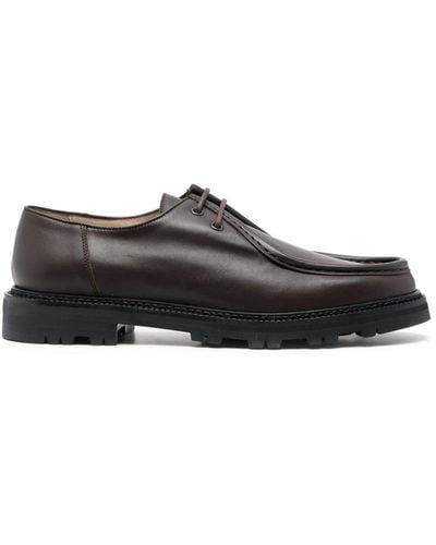 Bode Almond-toe Leather Derby Shoes - Brown