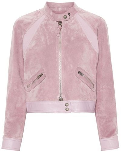 Tom Ford Cropped-Jacke aus Wildleder - Pink
