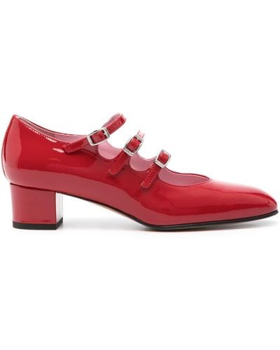 CAREL PARIS Kina 40mm Leather Pumps - Red