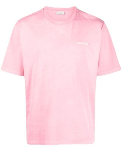 Nanushka T-Shirt mit Logo-Stickerei - Pink