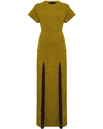 Proenza Schouler Textured Sequin Maxi Dress - Groen