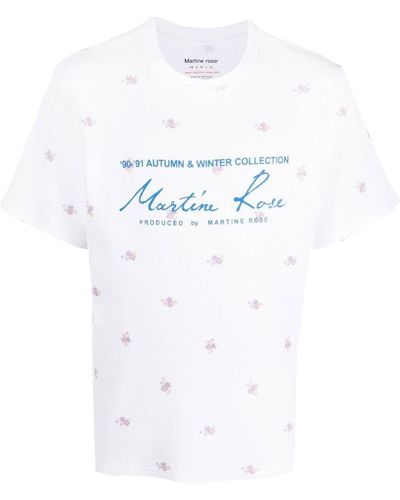 Martine Rose T-Shirt mit Blumen-Print - Weiß