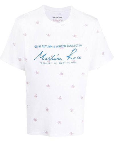 Martine Rose T-shirt a fiori - Bianco