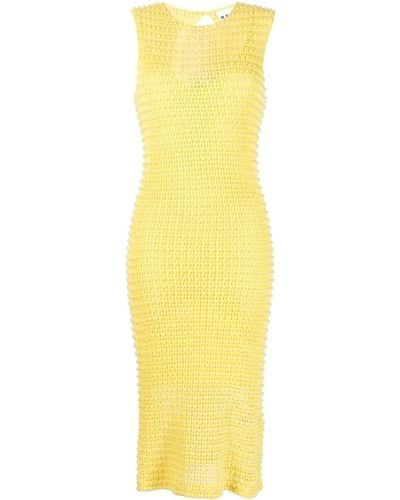 Remain Samina Croché Midi Dress - Yellow