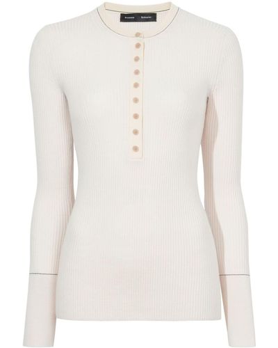 Proenza Schouler Agnes Ribbed Sweater - White