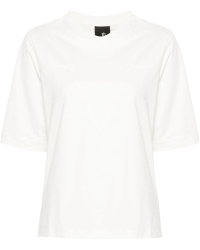 Thom Krom T-Shirt mit Ziernaht - Weiß