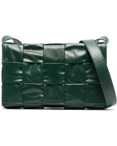 Bottega Veneta Cassette Leather Shoulder Bag - Green