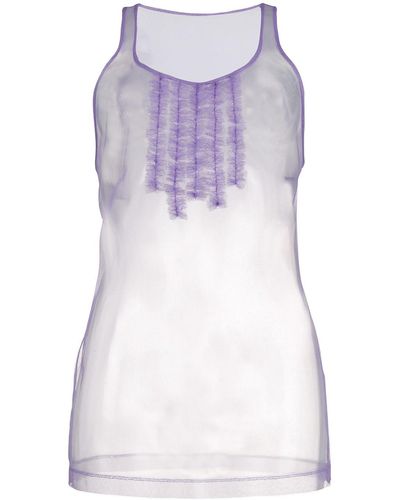 DSquared² Ruffle-trimmed Tank Top - Purple