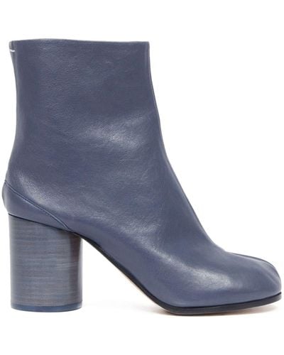 Maison Margiela Tabi 80mm Leather Ankle Boots - Blue