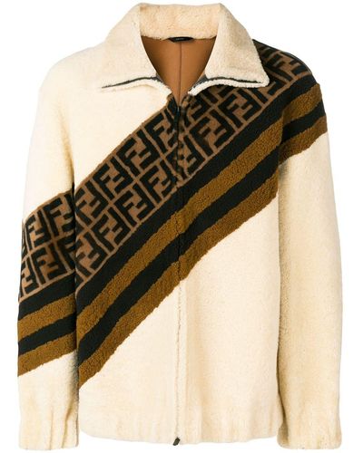 Fendi Ff Motif Shearling Jacket - Multicolour