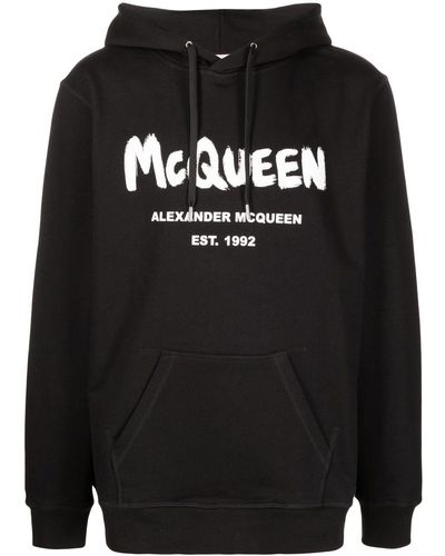 Alexander McQueen Hoodie McQueen Graffiti - Noir