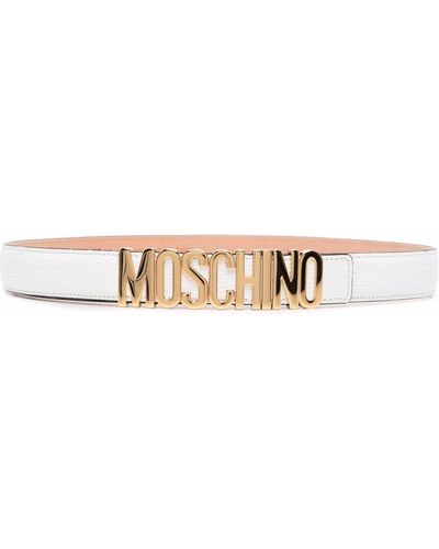 Moschino レターバックル レザーベルト - ホワイト