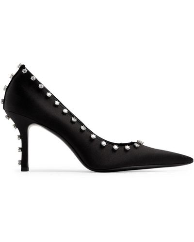 Alexander Wang Pumps aus Satin mit Kristallen 85mm - Schwarz