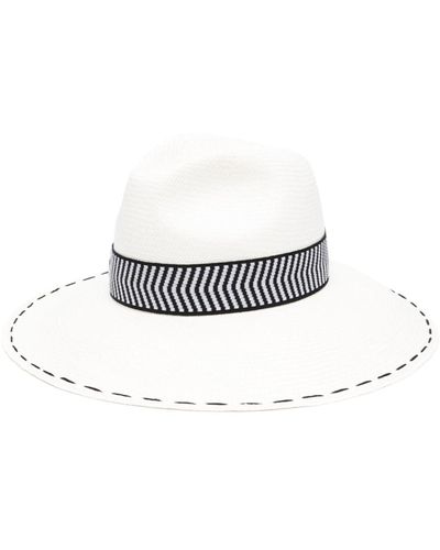 Borsalino Sombrero fedora Sophie con ala ancha - Blanco