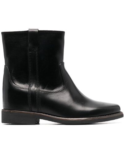 Isabel Marant Susee Leather Ankle Boots - Black