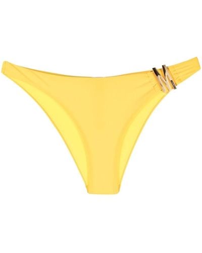 Moschino Logo-plaque Detail Bikini Bottoms - Yellow