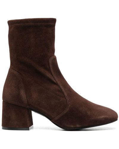 Stuart Weitzman Suede 60mm Ankle Boots - Brown