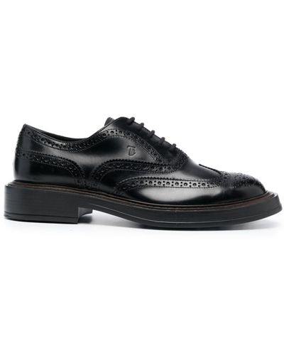 Tod's Lace-up Leather Oxford Shoes - Black