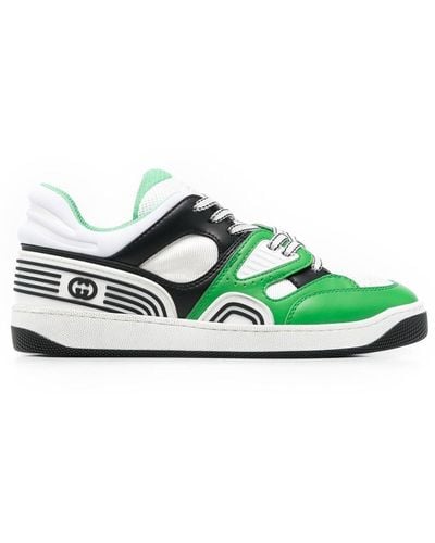 Gucci Zapatillas Basket a paneles - Verde