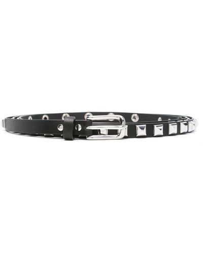 VAQUERA Stud-embellished Leather Belt - White