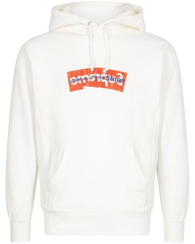 Supreme X Commes Des Garçons Logo-print Hoodie - White