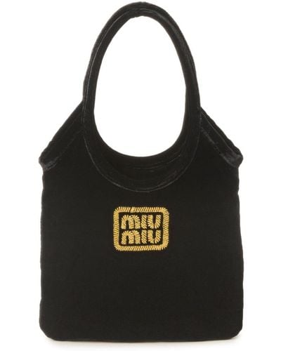 Miu Miu Ivy ベルベット ハンドバッグ - ブラック