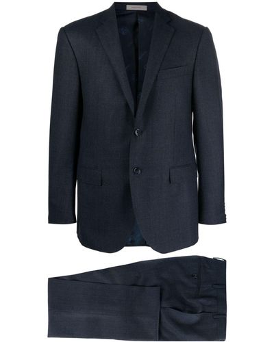 Corneliani Single-breasted Wool Suit - Blue