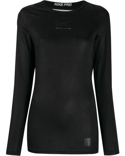 1017 ALYX 9SM X Nike Raglan-sleeves Logo Top - Black