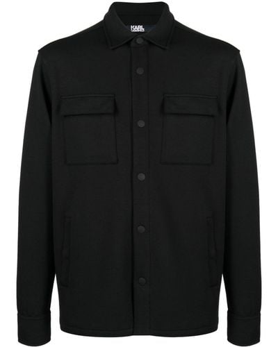 Karl Lagerfeld Long-sleeve Cotton Shirt - Black