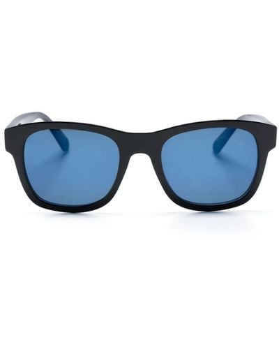 Moncler Sonnenbrille mit breitem Gestell - Blau