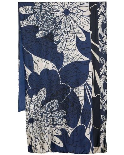 Pierre Louis Mascia Aloesta floral-print scarf - Bleu
