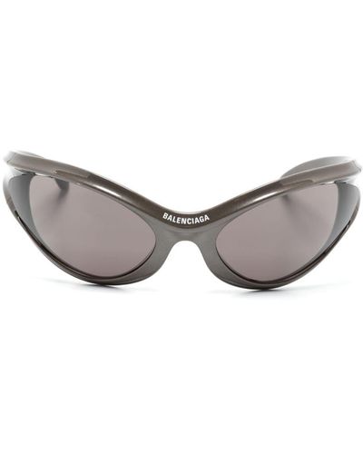 Balenciaga Dynamo Wraparound-frame Sunglasses - Grey