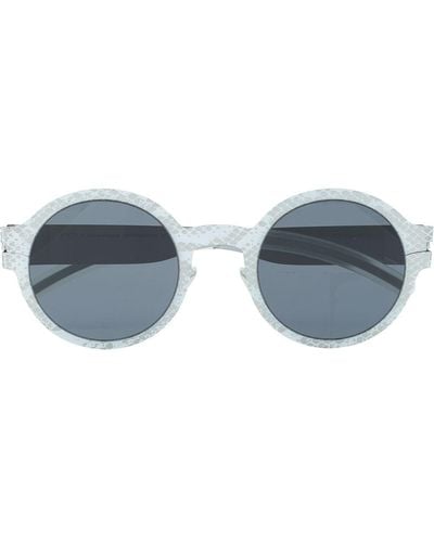 Mykita Snake-print Round Sunglasses - White